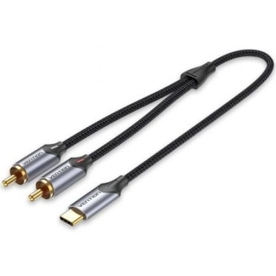 Cable Conversor Vention BGUHG/ 2x RCA Macho - USB Tipo-C Macho/ 1.5m/ Gris | Audio