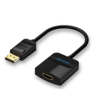 Conversor Vention HBGBB/ DisplayPort Macho - HDMI Hembra/ 15cm/ Negro | HDMI