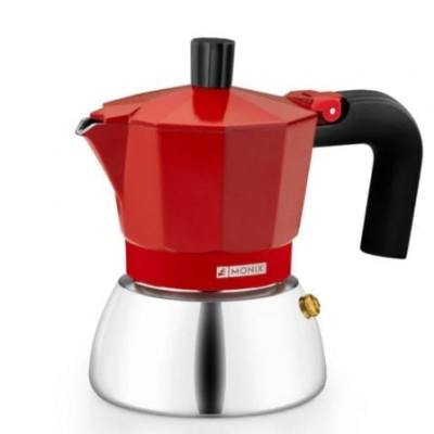 Cafetera Italiana Monix Induction Inox M863106/ 6 Tazas/ Roja | Cafeteras