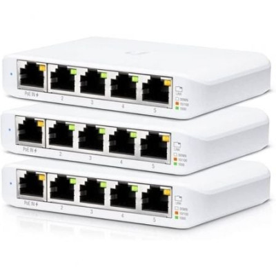 Switch Gestionable Ubiquiti USW-Flex Mini 5 Puertos/ RJ45 10/100/1000 PoE/ Pack 3 uds