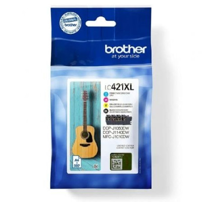 Cartucho de Tinta Original Brother LC421XL Alta Capacidad/ Multipack/ Cian/ Magenta/ Amarillo/ Negro | Brother