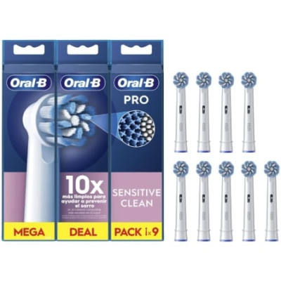 Cabezal de Recambio Braun para cepillo Braun Oral-B Sensitive Clean/ Pack 9 uds | Cepillos
