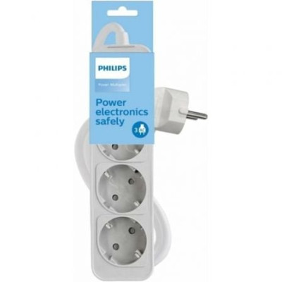 Regleta con Interruptor Philips CHP2134W/12/ 3 Tomas de corriente/ Cable 1.5m/ Blanco | Regletas