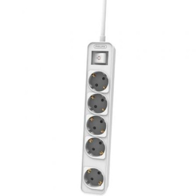 Regleta con Interruptor Philips CHP2154W/12/ 5 Tomas de corriente/ Cable 1.5m/ Blanco | Regletas