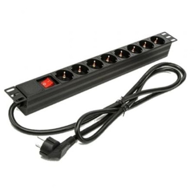 Regleta con Interruptor Phasak BNS 1518/ 8 Tomas de Corriente/ Cable 1.5m/ Negro | Regletas