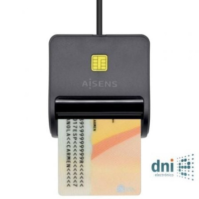 Lector de DNI Aisens ASCR-SN01-BK/ USB 2.0/ Negro | Lectores DNI