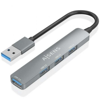 Hub USB 3.0 Aisens A106-0859/ 4xUSB/ Gris | Hubs USB