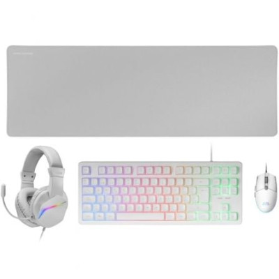 Pack Gaming Mars Gaming MCP-RGB3W/ Teclado RGB + Ratón Óptico + Alfombrilla XXL + Auriculares | Kits Completos