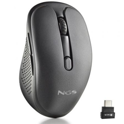 Ratón Inalámbrico NGS Evo Jot silencioso/ Batería recargable/ Hasta 1600 DPI/ Negro | Ratones