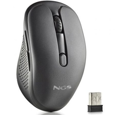 Ratón Inalámbrico NGS Evo Spook silencioso/ Batería recargable/ Hasta 1600 DPI/ Negro | Ratones