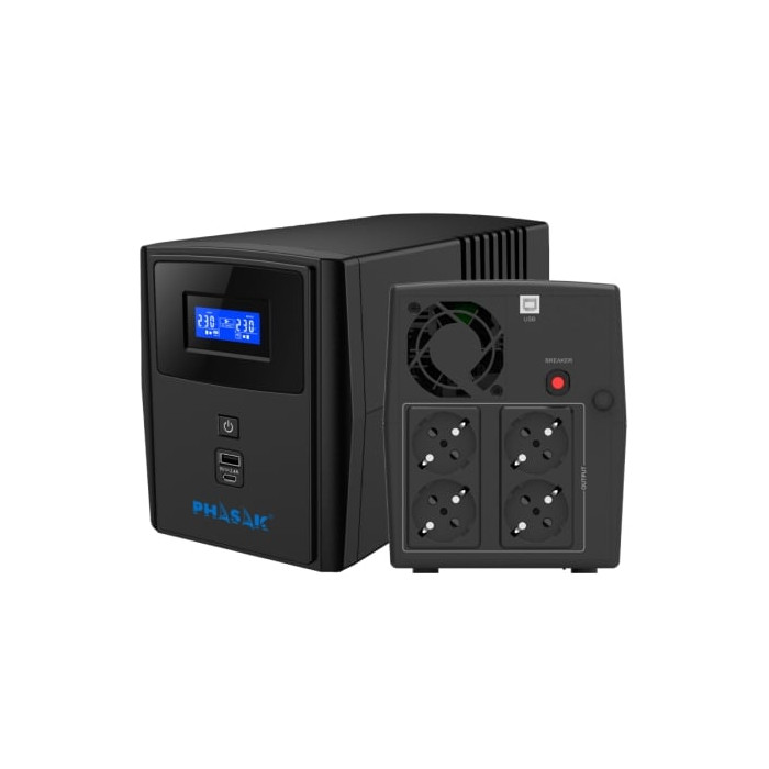 SAI Línea Interactiva Phasak SIRIUS 2200 VA Interactive/ 2200VA-1320W/ 4 Salidas/ Formato Torre