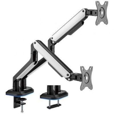 Soporte Gaming para 2 Monitores Aisens DT32TSR-297/ hasta 9kg/ con Iluminación RGB | Soportes