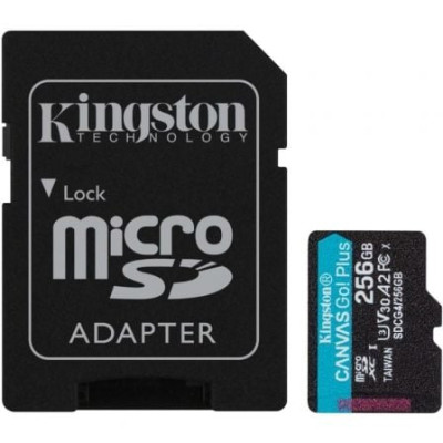 Tarjeta de Memoria Kingston CANVAS Go! Plus 256GB microSD XC con Adaptador/ Clase 10/ 200MBs | Tarjetas de Memoria