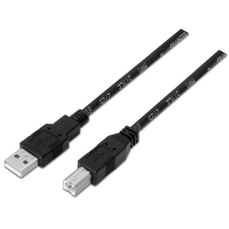 Cable USB 2.0 Impresora Aisens A101-0008/ USB Tipo-B Macho - USB Macho/ 4.5m/ Negro