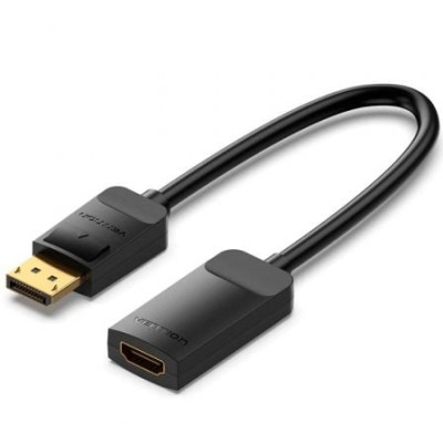 Cable Conversor Vention HBZBB/ DisplayPort Macho - HDMI 4K Hembra/ 15cm/ Negro | HDMI