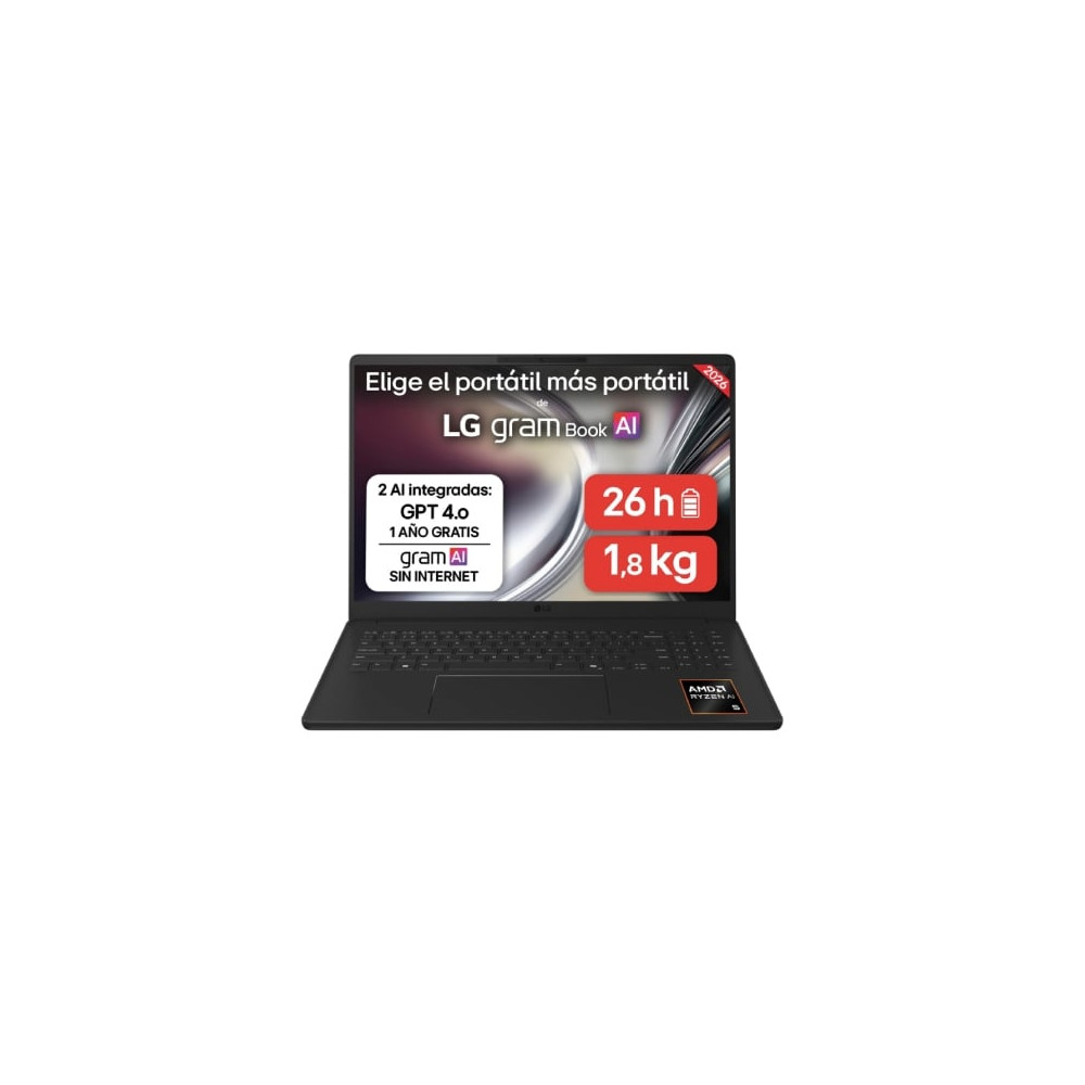 Portátil LG Gram 16UD55U-G.AX85BN Ryzen AI 7 445/ 32GB/ 512GB SSD/ 16'/ Sin Sistema Operativo