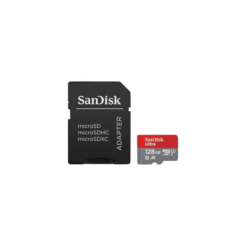 Tarjeta de Memoria SanDisk Ultra 128GB microSD XC con Adaptador/ Clase 10/ 140MBs