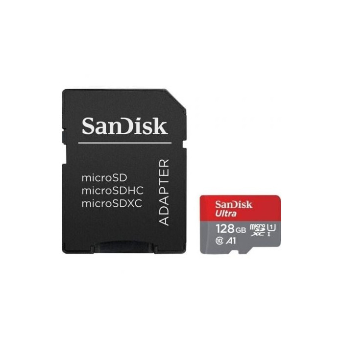 Tarjeta de Memoria SanDisk Ultra 128GB microSD XC con Adaptador/ Clase 10/ 140MBs