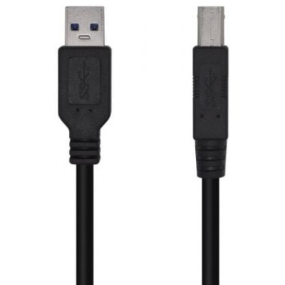 Cable USB 3.0 Impresora Aisens A105-0444/ USB Tipo-B Macho - USB Macho/ 5Gbps/ 2m/ Negro