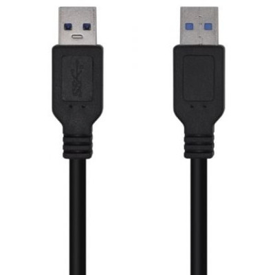 Cable USB 3.0 Aisens A105-0446/ USB Macho - USB Macho/ 1m/ Negro