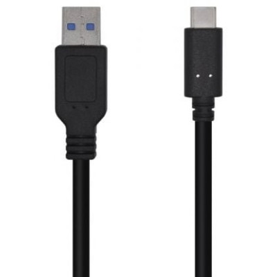 Cable USB 3.1 Tipo-C Aisens A107-0449/ USB Tipo-C Macho - USB Macho/ 50cm/ Negro