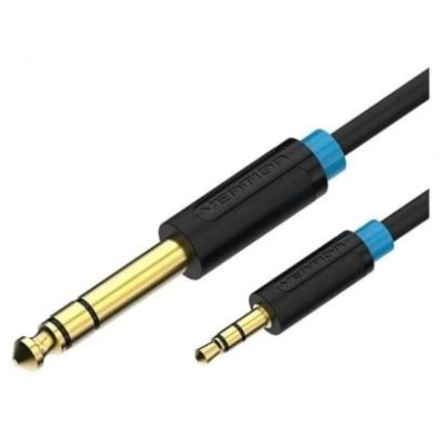 Cable Estéreo Vention BABBF/ Jack 6.5 Macho - Jack 3.5 Macho/ 1m/ Negro