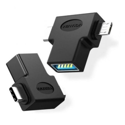 Adaptador USB 3.0 Vention CDIB0/ USB Tipo-C Macho - MicroUSB Macho | USB