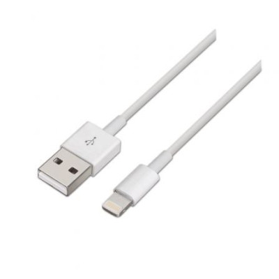 Cable USB 2.0 Lightning Aisens A102-0035/ USB Macho - Lightning Macho/ 1m/ Blanco | Lightning