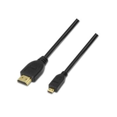 Cable Micro HDMI Aisens A119-0117/ HDMI Macho - Micro HDMI Macho/ Hasta 10W/ 720Mbps/ 1.8m/ Negro | HDMI