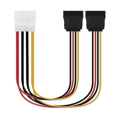 Cable Duplicador de Alimentación Nanocable 10.19.0101-OEM/ Molex Macho - 2x SATA Hembra/ 20cm | Alimentación y Datos
