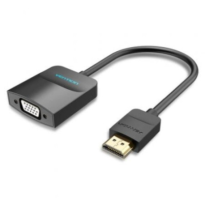 Conversor Vention 42161 HDMI Macho - VGA Hembra - Jack 3.5 Hembra/ 15cm/ Negro | HDMI