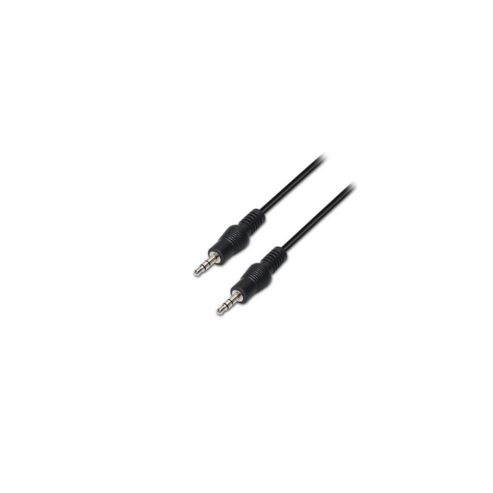 Cable Estéreo Aisens A128-0143/ Jack 3.5 Macho - Jack 3.5 Macho/ Hasta 0.1W/ 3m/ Negro
