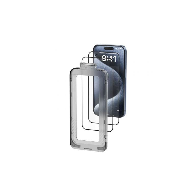 Pack de 2 Protectores de Pantalla de Cristal Templado Vention KUPTCB-20 para iPhone 16 Pro + Herramienta de Instalación Antipolv