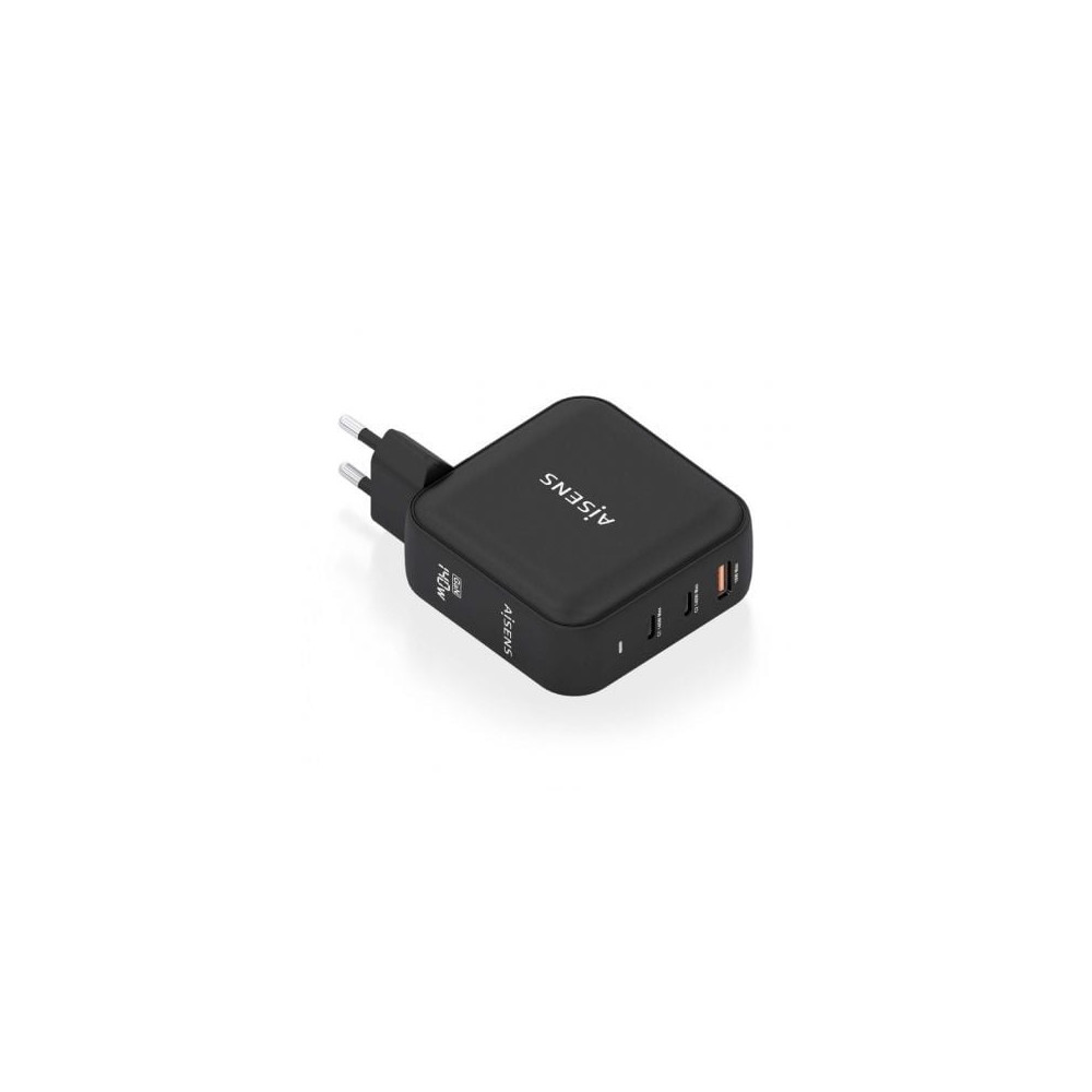 Cargador de Pared GaN Aisens ASCH-140W3P031-BK/ 2xUSB Tipo-C/ 1xUSB/ 140W