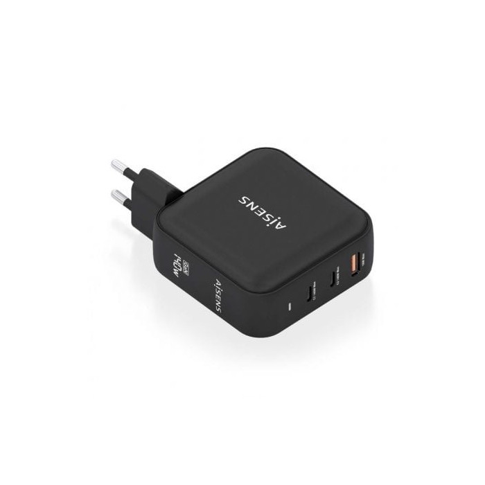 Cargador de Pared GaN Aisens ASCH-140W3P031-BK/ 2xUSB Tipo-C/ 1xUSB/ 140W