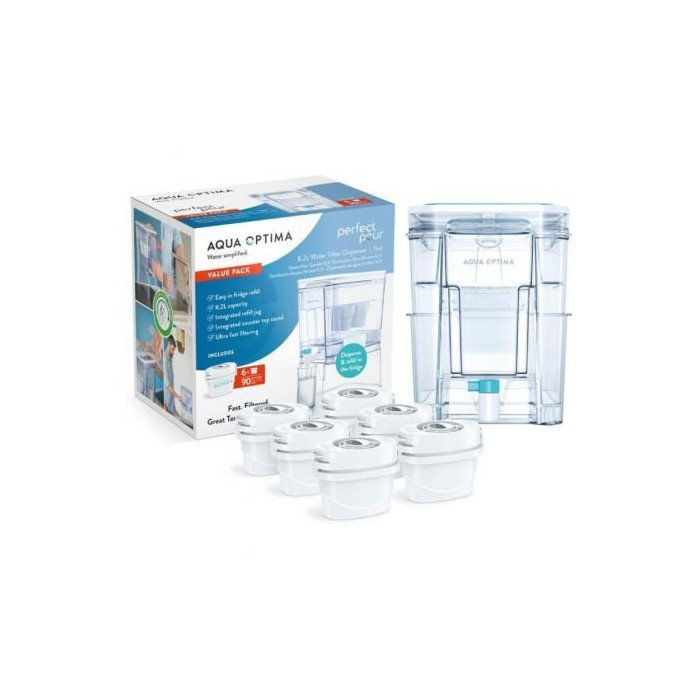 Depósito de Agua Filtrada Aqua Optima WD1001/ 8.2L/ Incluye 6 Filtros