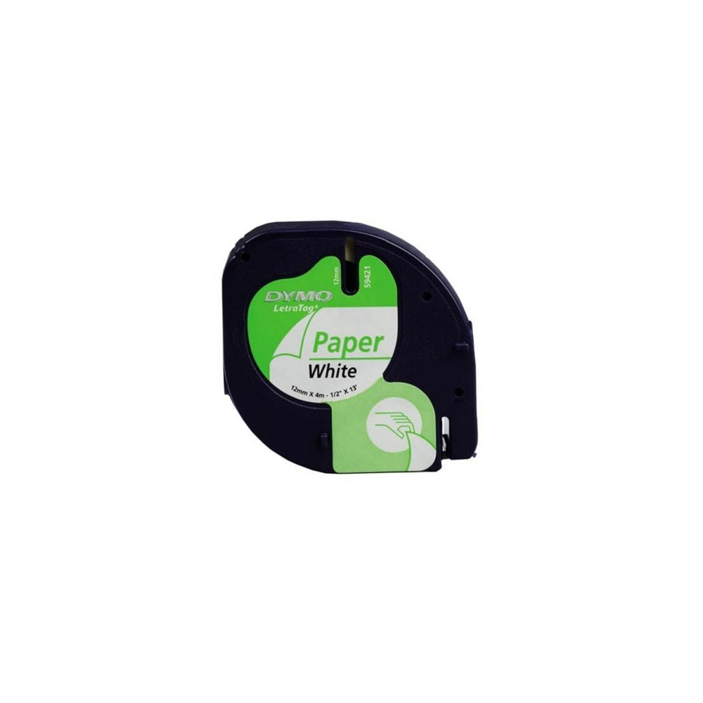 Cinta Rotuladora Adhesiva de Papel Dymo 59421/ para Letratag/ 12mm x 4m/ Blanca