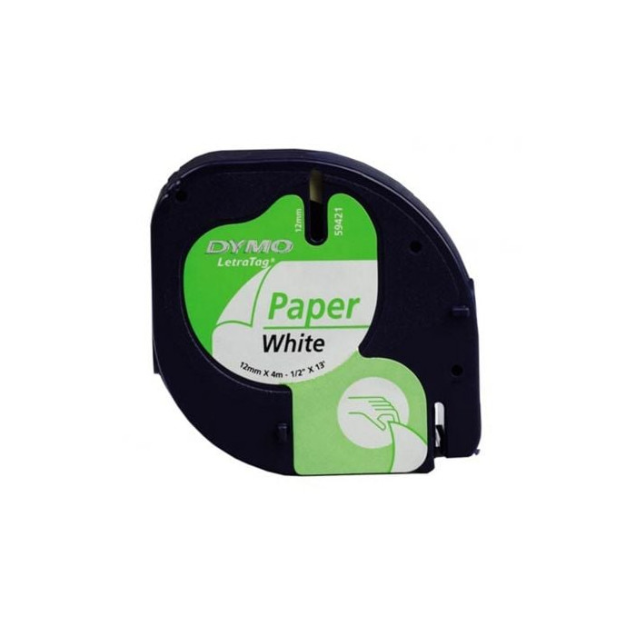 Cinta Rotuladora Adhesiva de Papel Dymo 59421/ para Letratag/ 12mm x 4m/ Blanca