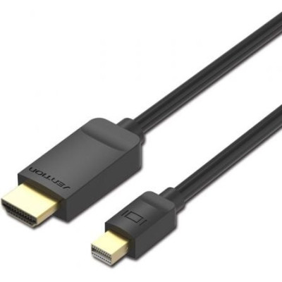 Cable Conversor Vention HABBH/ Mini DisplayPort Macho - HDMI Macho/ 2m/ Negro