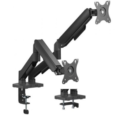 Soporte de Mesa con Contrapeso para 2 Monitores Aisens DT32TSR-357/ Giratorio/ Inclinable/ hasta 9kg