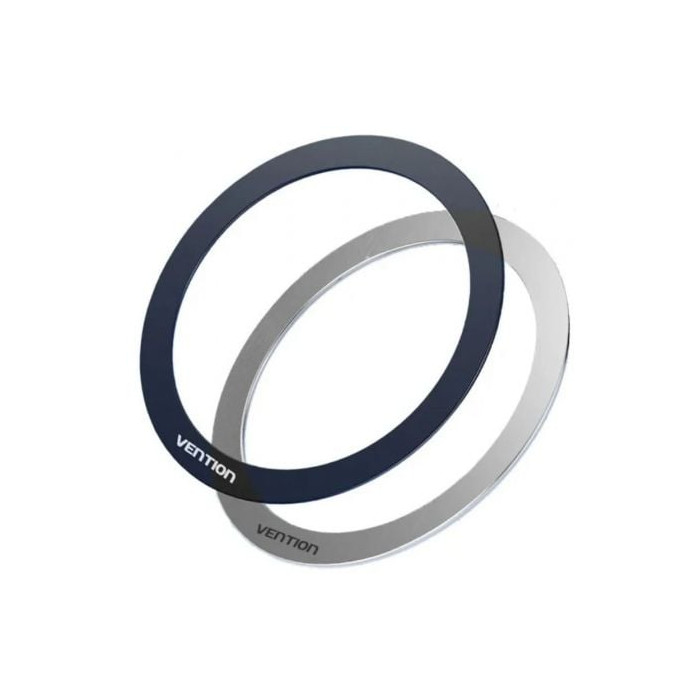 Pack 2 Pegatinas Universales para Anillos de Metal Magnéticos Vention KQOB0/ Compatible con Smartphones