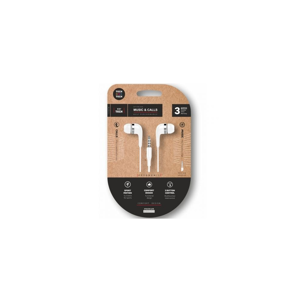 Auriculares Intrauditivos Tech One Tech soft earTECH TEC1004/ con Micrófono/ Jack 3.5/ Blancos