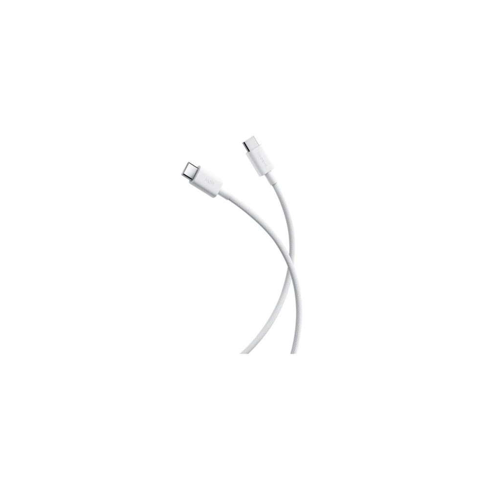 Cable USB 2.0 Tipo-C 3A Xiaomi Braided/ USB Tipo-C Macho - USB Tipo-C Macho/ Hasta 60W/ 480Mbps/ 1m/ Blanco