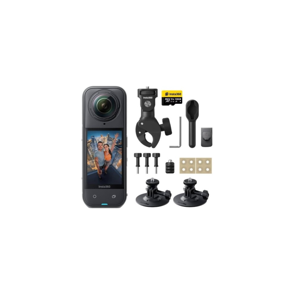 Cámara Digital Deportiva Insta360 X5 Motorcycle Bundle/ 8K/ Ángulo de visión 360º/ Negra