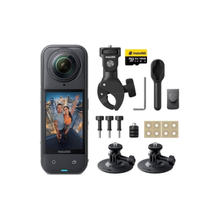 Cámara Digital Deportiva Insta360 X5 Motorcycle Bundle/ 8K/ Ángulo de visión 360º/ Negra