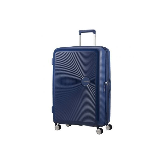 Maleta Grande American Tourister SoundBox Spinner 77cm/ 77x51.5x29.5cm/ 4 Ruedas/ Azul Marino
