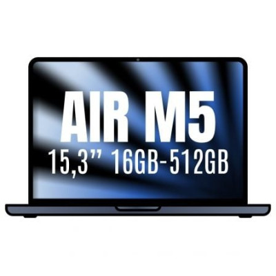 Apple Macbook Air 15,3'/ M5 10-Core CPU/ 16GB/ 512GB SSD/ 10-Core GPU/ Medianoche