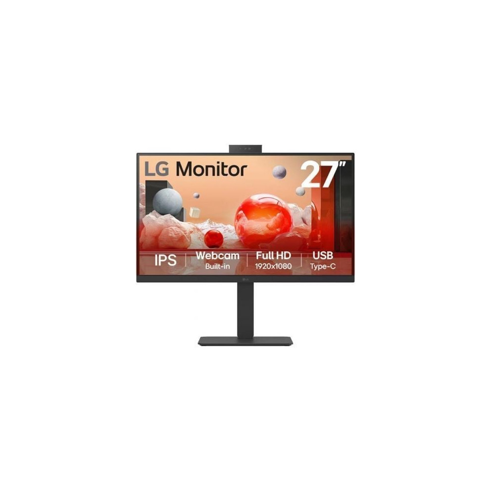 Monitor Profesional LG 27BA850-B 27'/ Full HD/ Webcam/ Multimedia/ Regulable en altura/ Negro
