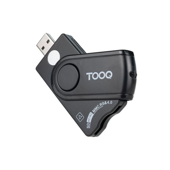 Lector de DNI, Tarjetas Inteligentes, SD y MicroSD TooQ TQR-3012B/ USB 2.0/ Negro