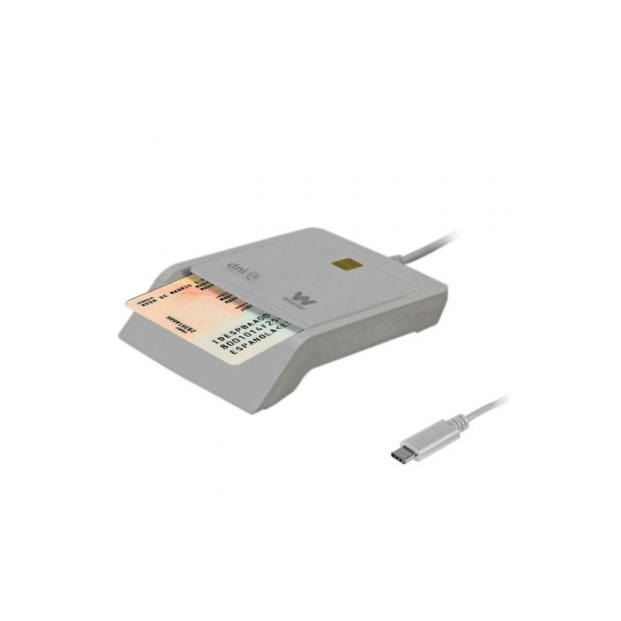 Lector de DNI y Tarjetas Woxter PE26-198/ USB Tipo-C/ Blanco